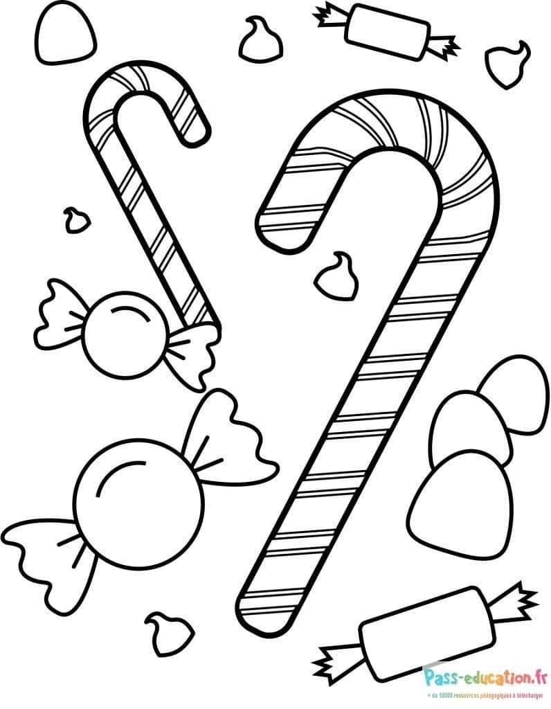 Coloriage Sucreries festives à imprimer et colorier