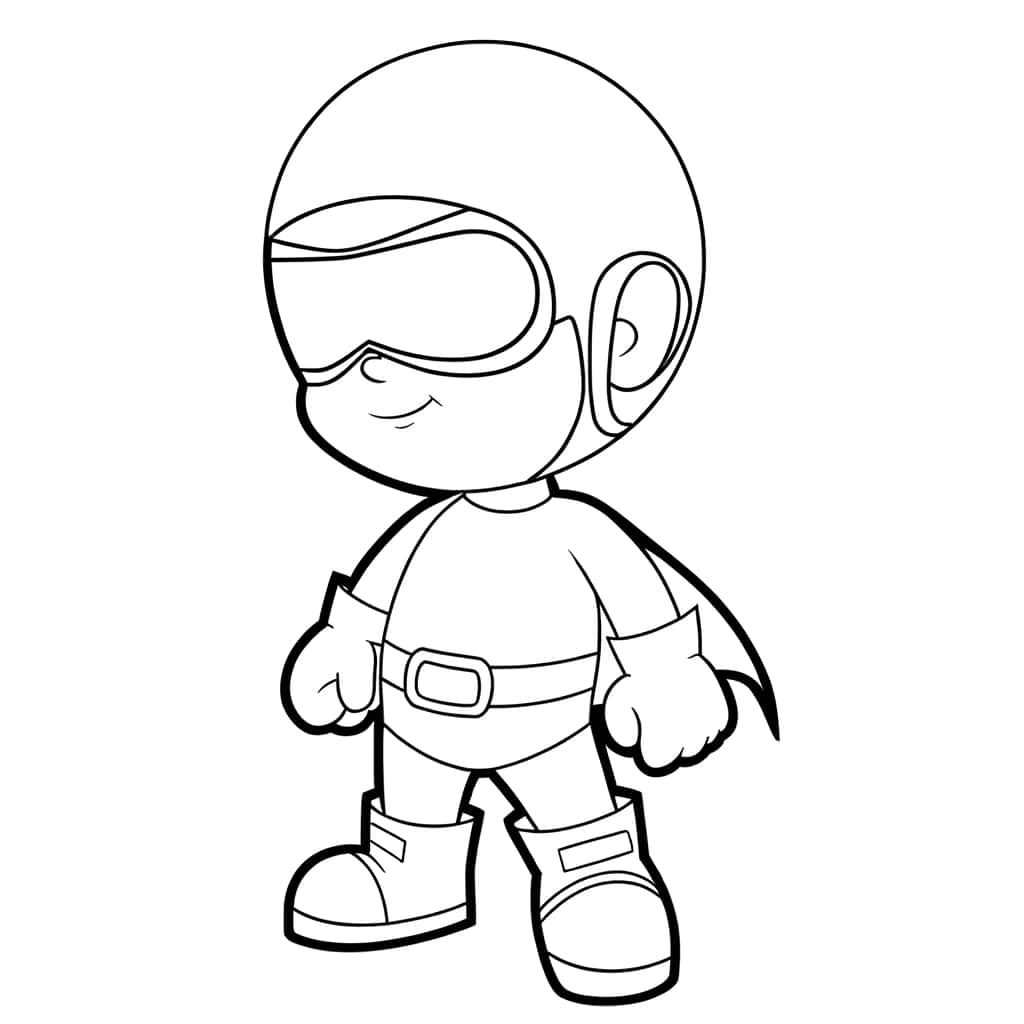 Coloriage Super-héros enfant à imprimer et colorier