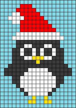 Coloriage Pingouin de Noël à imprimer et colorier