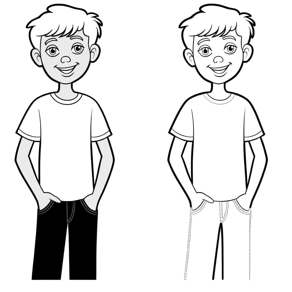Coloriage Ado Garçon à imprimer et colorier