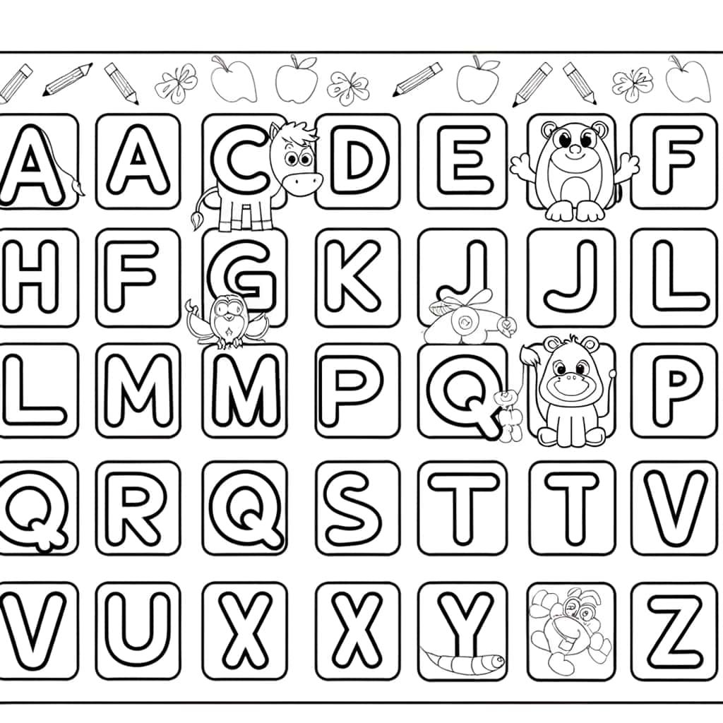 Coloriage Abécédaire animaux à imprimer et colorier