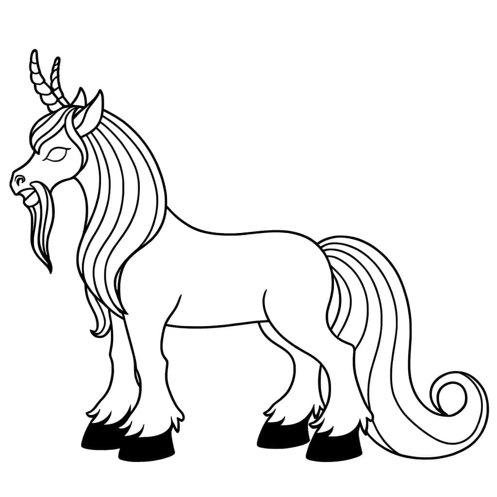 Coloriage Licorne mythique à imprimer et colorier