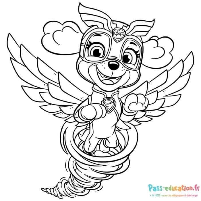 Coloriage Héros canin ailé à imprimer et colorier