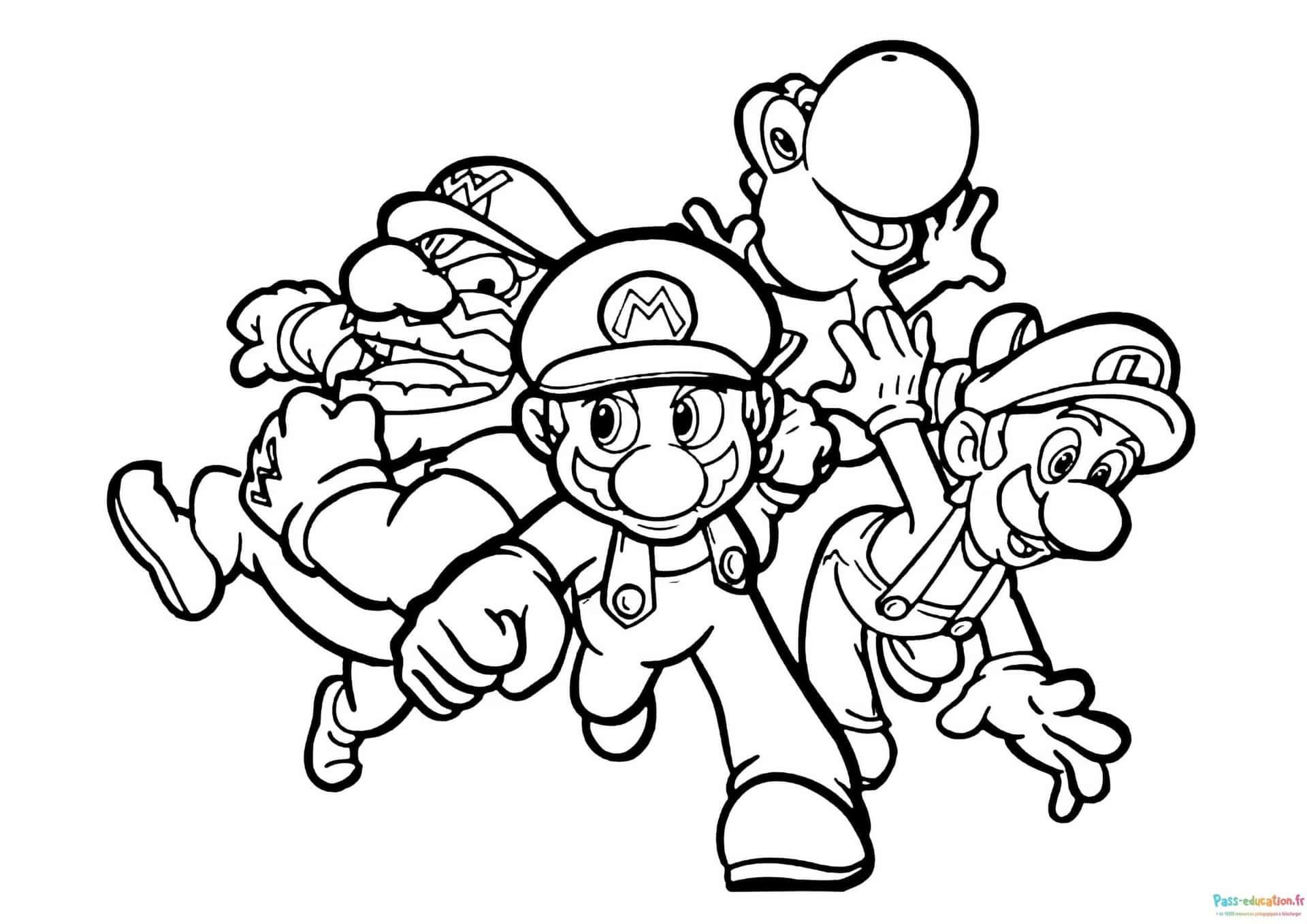 Coloriage Aventure Mario à imprimer et colorier