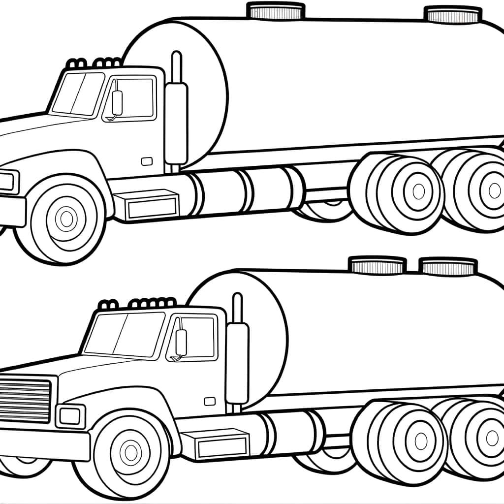 Coloriage Camion citerne à imprimer et colorier