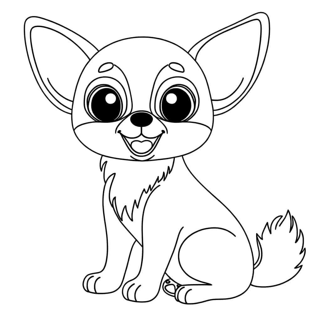 Coloriage Chihuahua stylisé à imprimer et colorier
