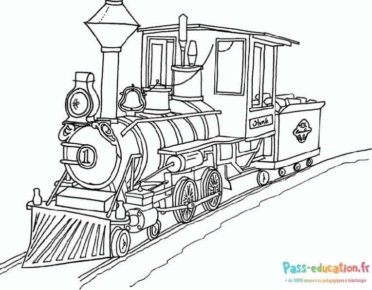 Coloriage Locomotive à vapeur à imprimer et colorier