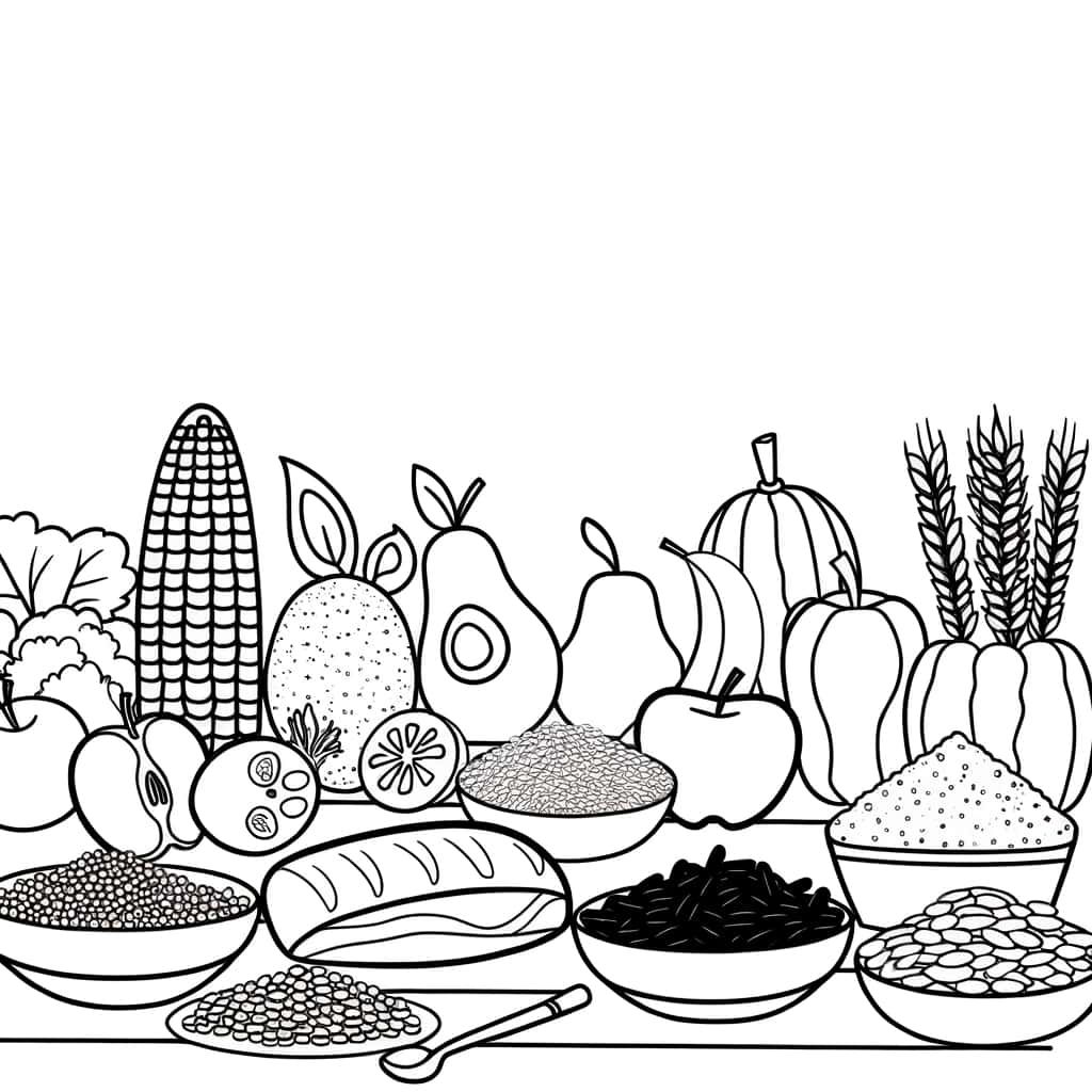 Coloriage Aliments variés à imprimer et colorier