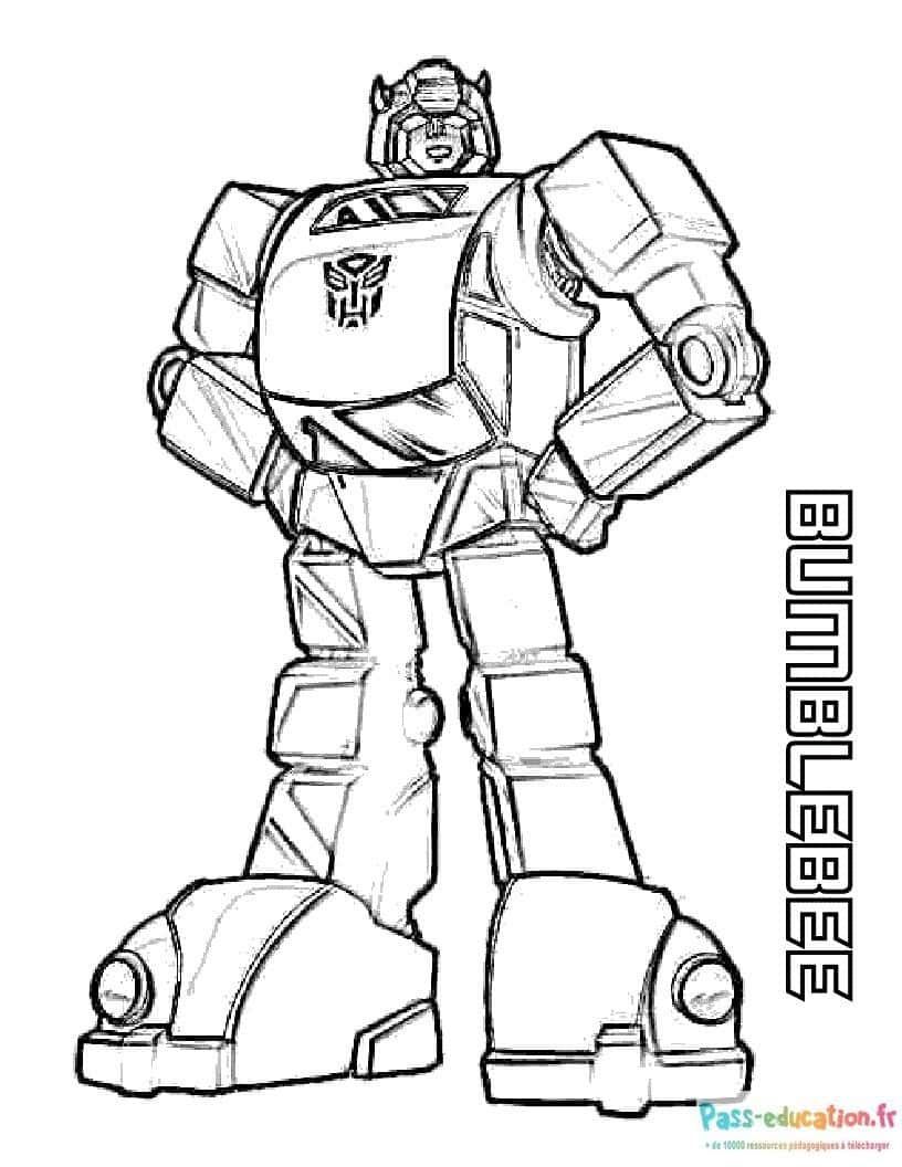Coloriage Bumblebee Transformer à imprimer et colorier