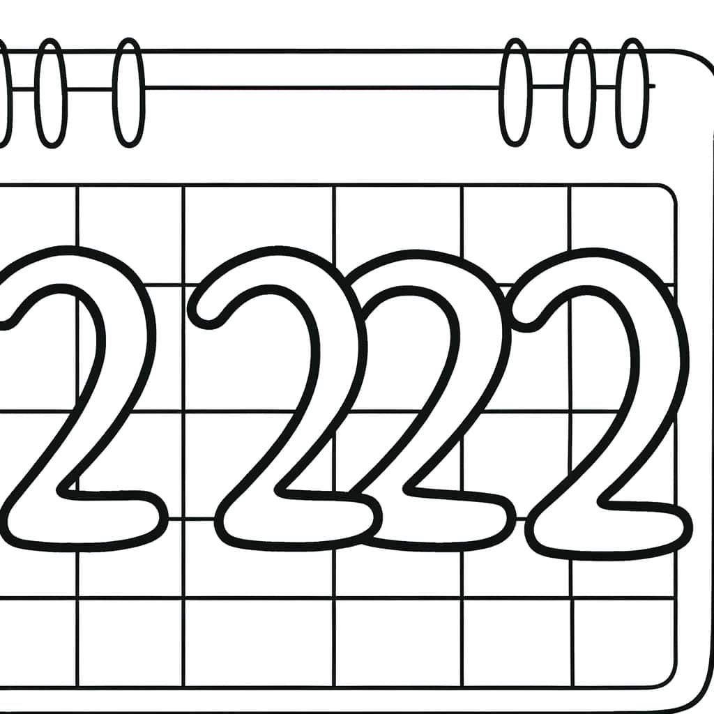 Coloriage Année 2022 à imprimer et colorier