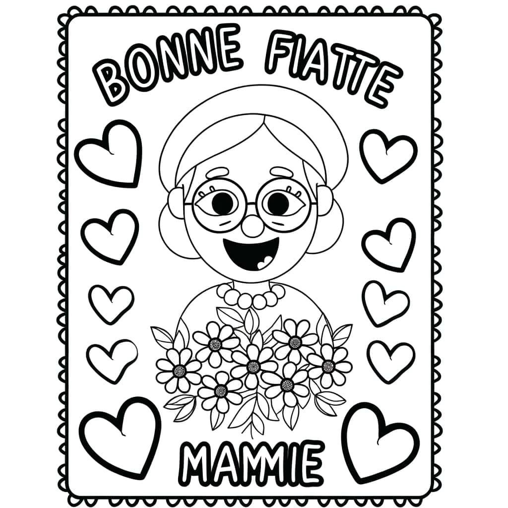 Coloriage Fête des Grand-Mères à imprimer et colorier