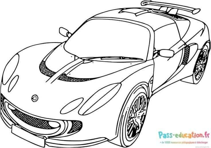 Coloriage Voiture de course à imprimer et colorier