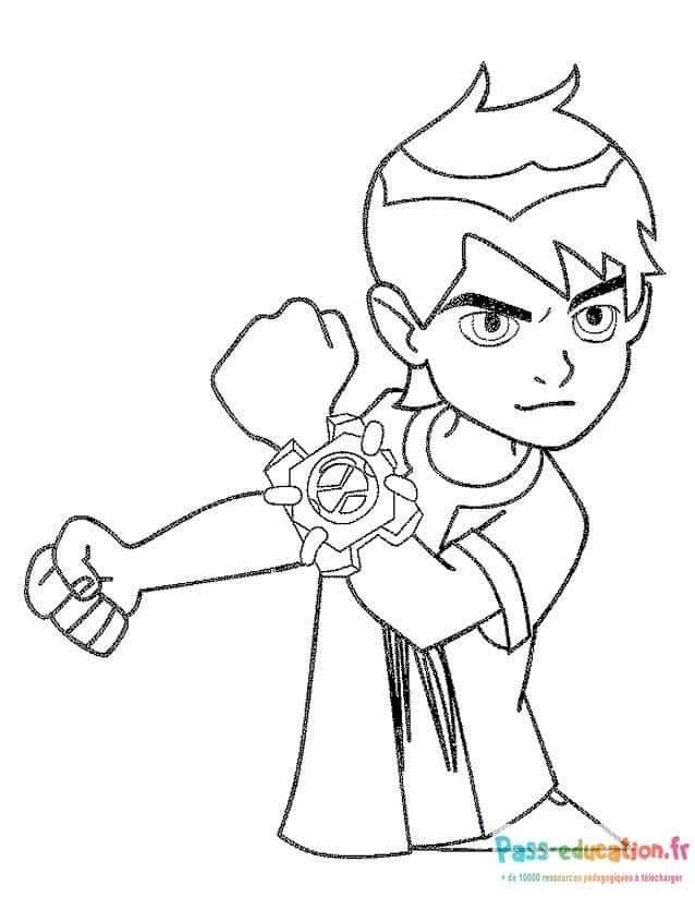 Coloriage Ben 10 action à imprimer et colorier