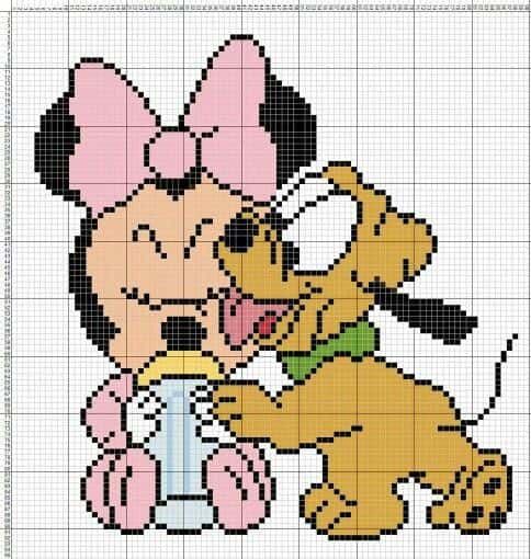 Coloriage Minnie et Pluto à imprimer et colorier