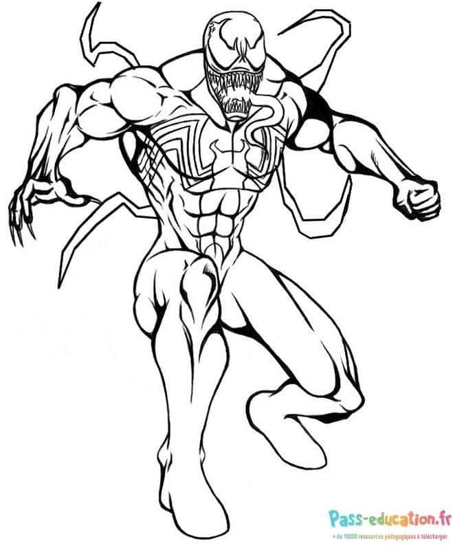 Coloriage Super-héros symbiote à imprimer et colorier