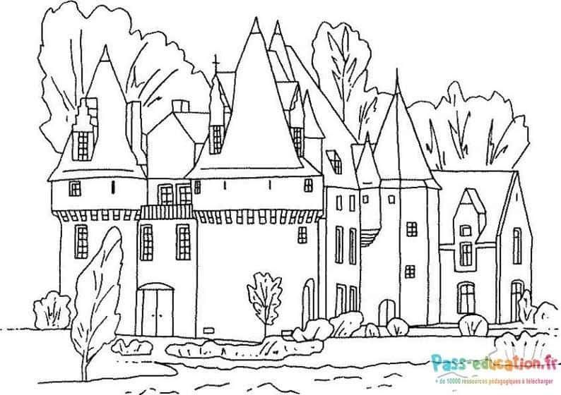Coloriage Château féérique à imprimer et colorier