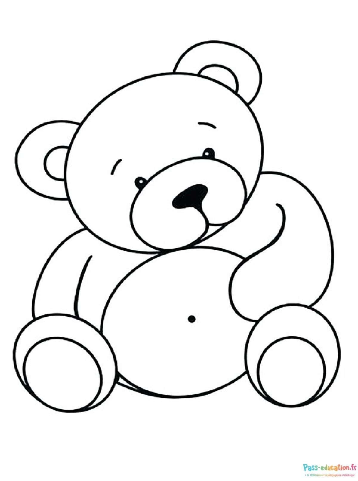 Coloriage Ours en peluche à imprimer et colorier