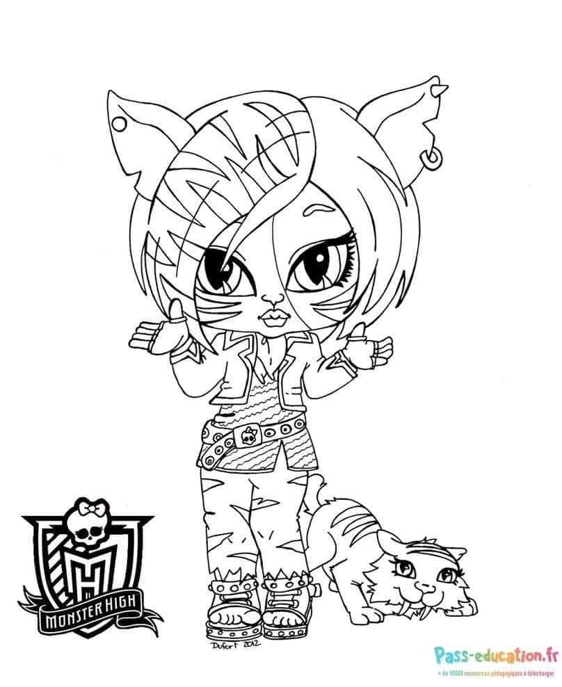 Coloriage Chat Monster High à imprimer et colorier