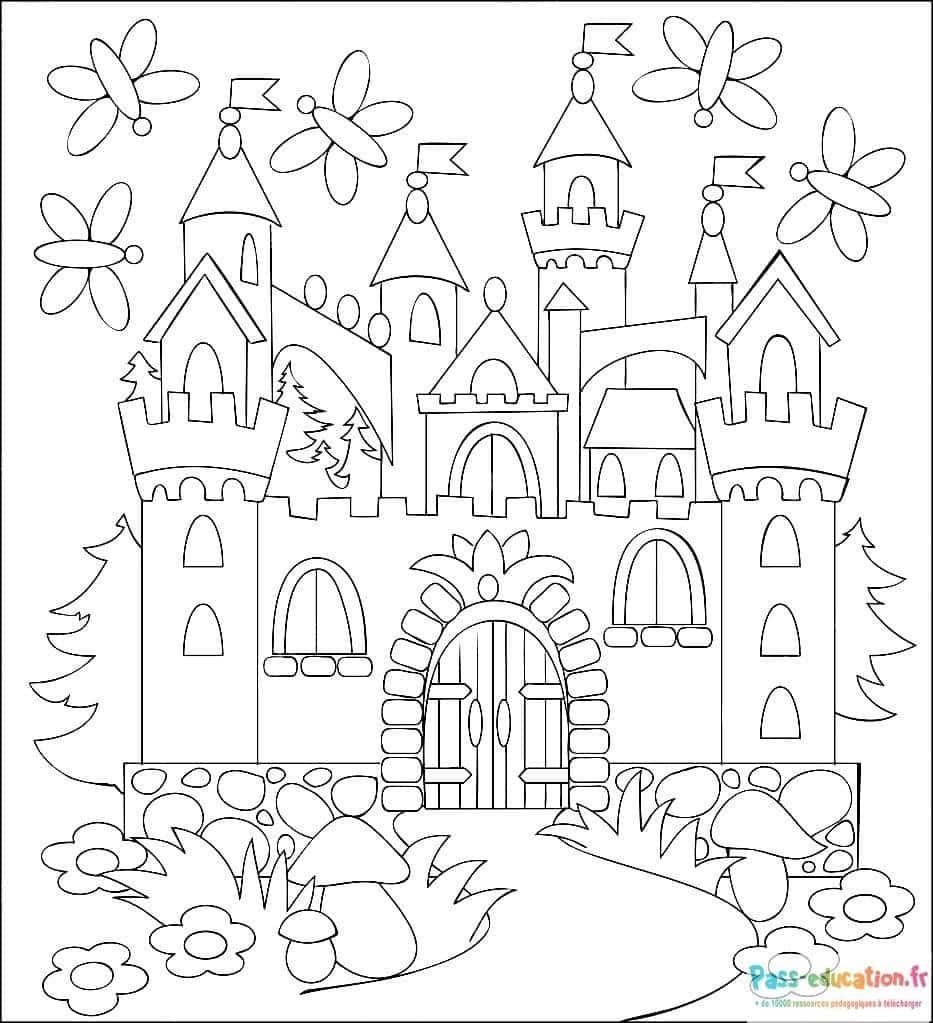 Coloriage Château féerique à imprimer et colorier