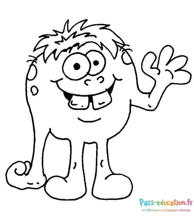 Coloriage Monstre amical à imprimer et colorier