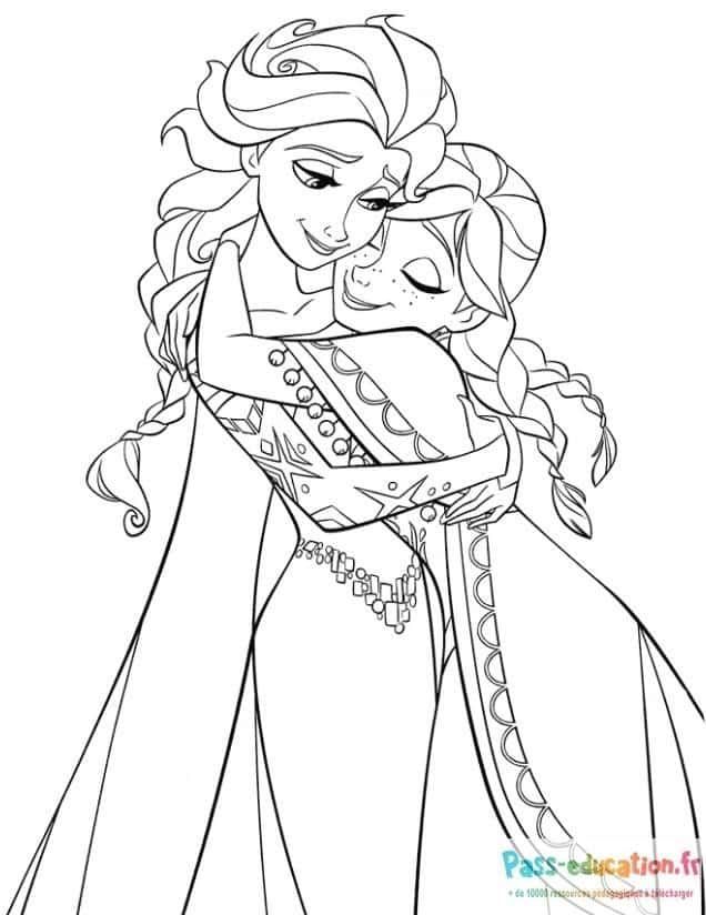 Coloriage Elsa et Anna à imprimer et colorier
