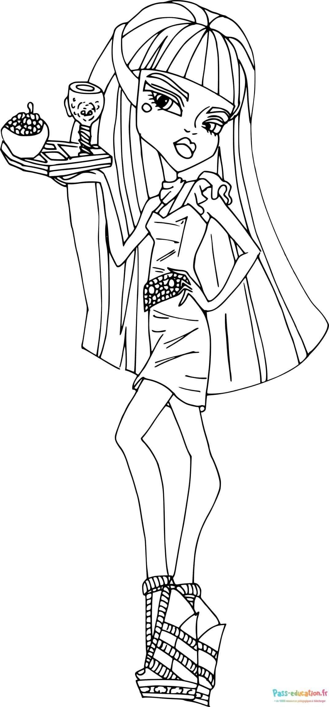 Coloriage Jeune fille Monster High à imprimer et colorier