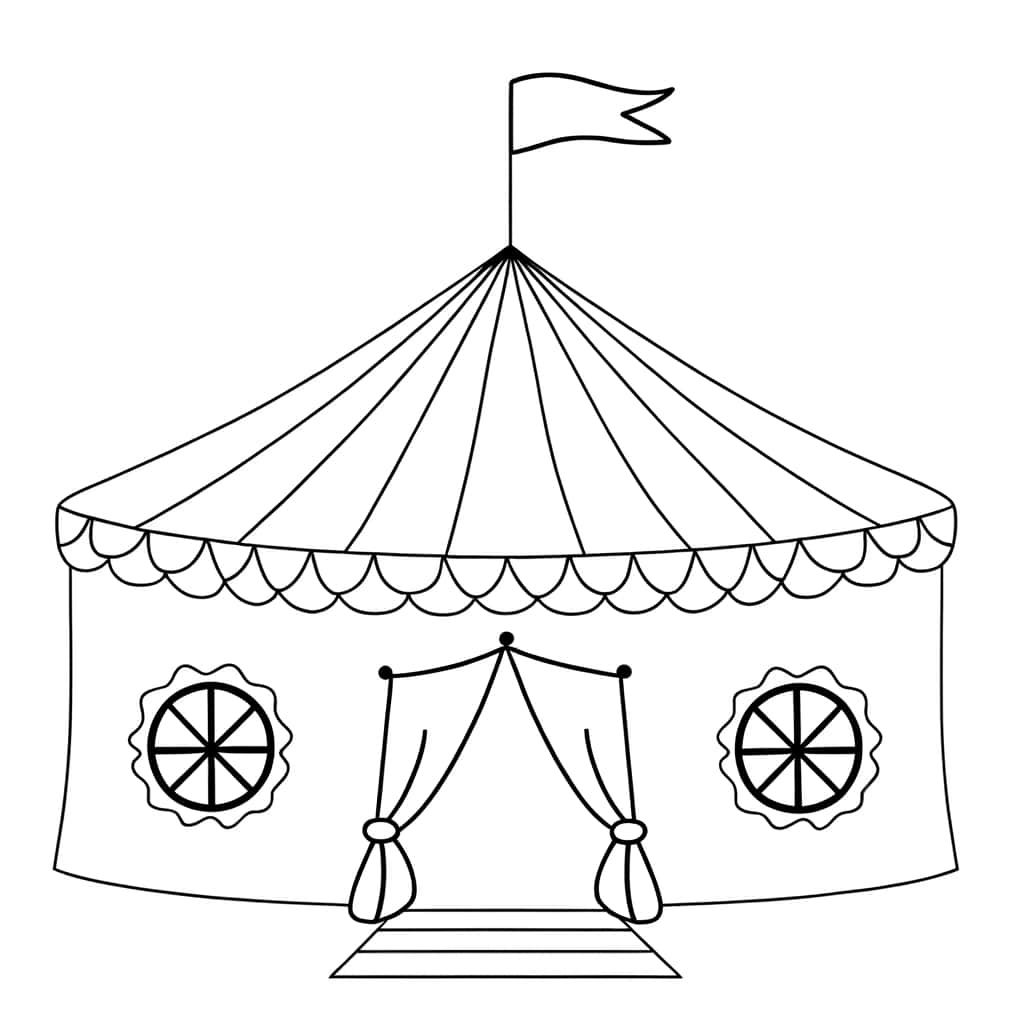 Coloriage Chapiteau de cirque à imprimer et colorier