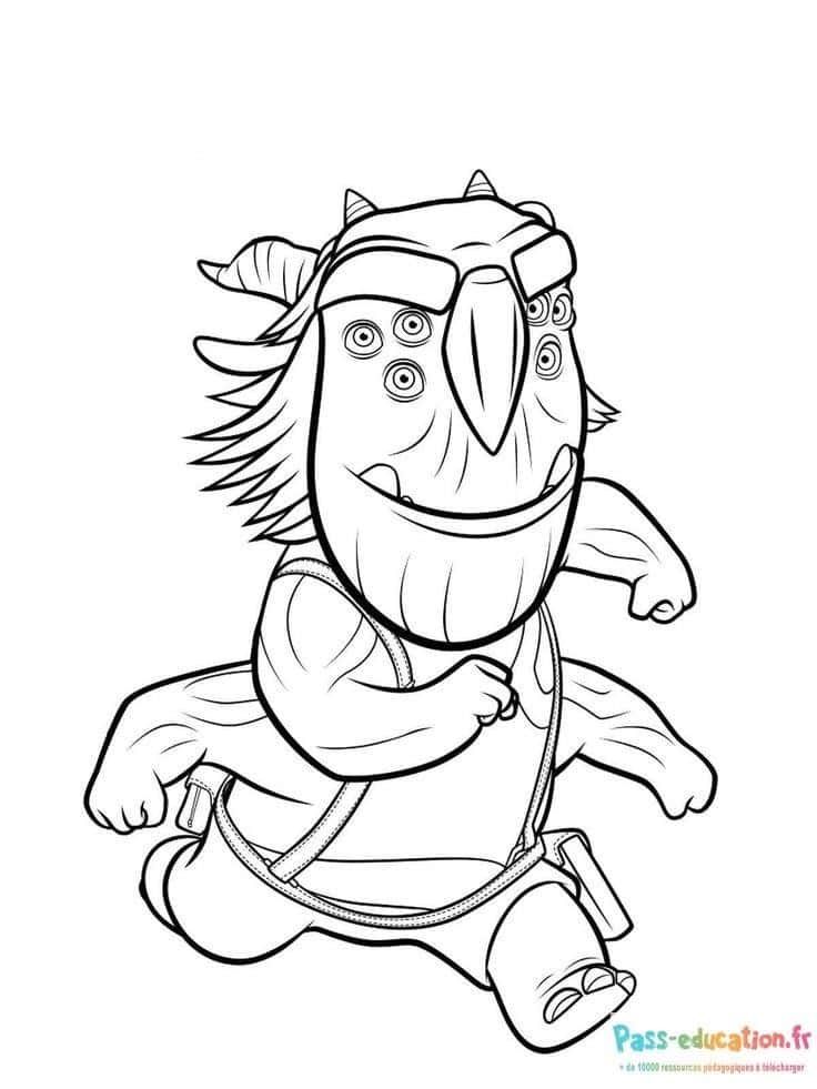 Coloriage Troll en course à imprimer et colorier