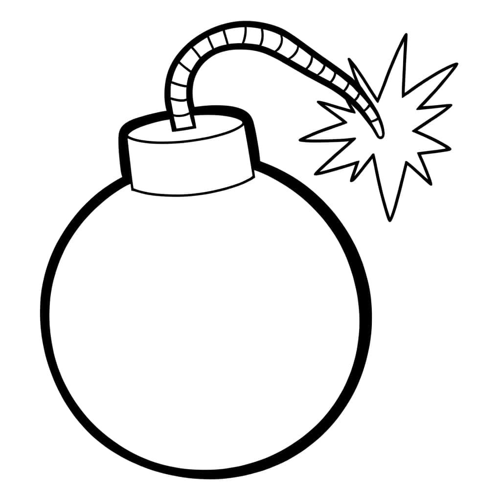 Coloriage Bombe à mèche à imprimer et colorier