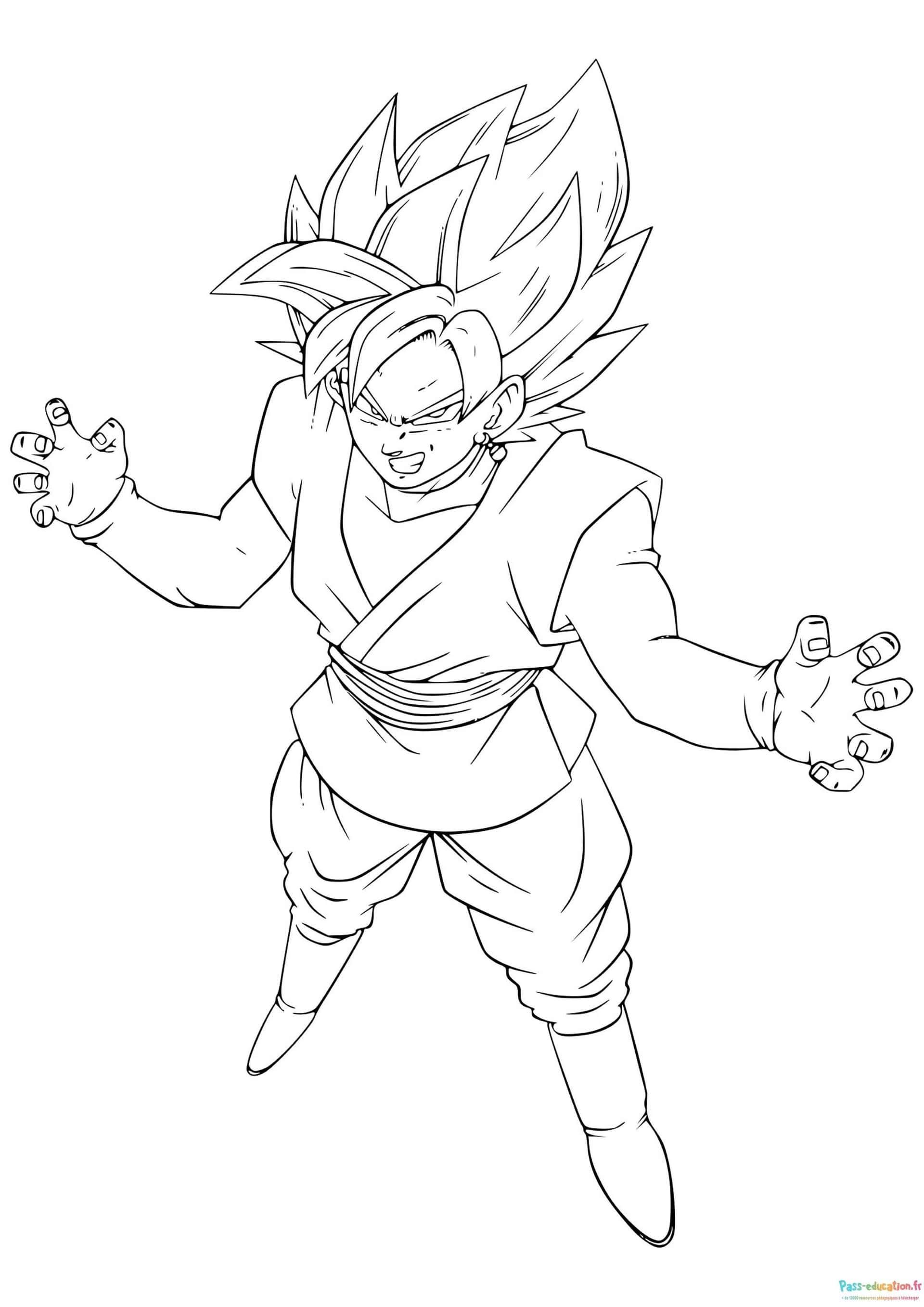 Coloriage Guerrier Saiyan à imprimer et colorier