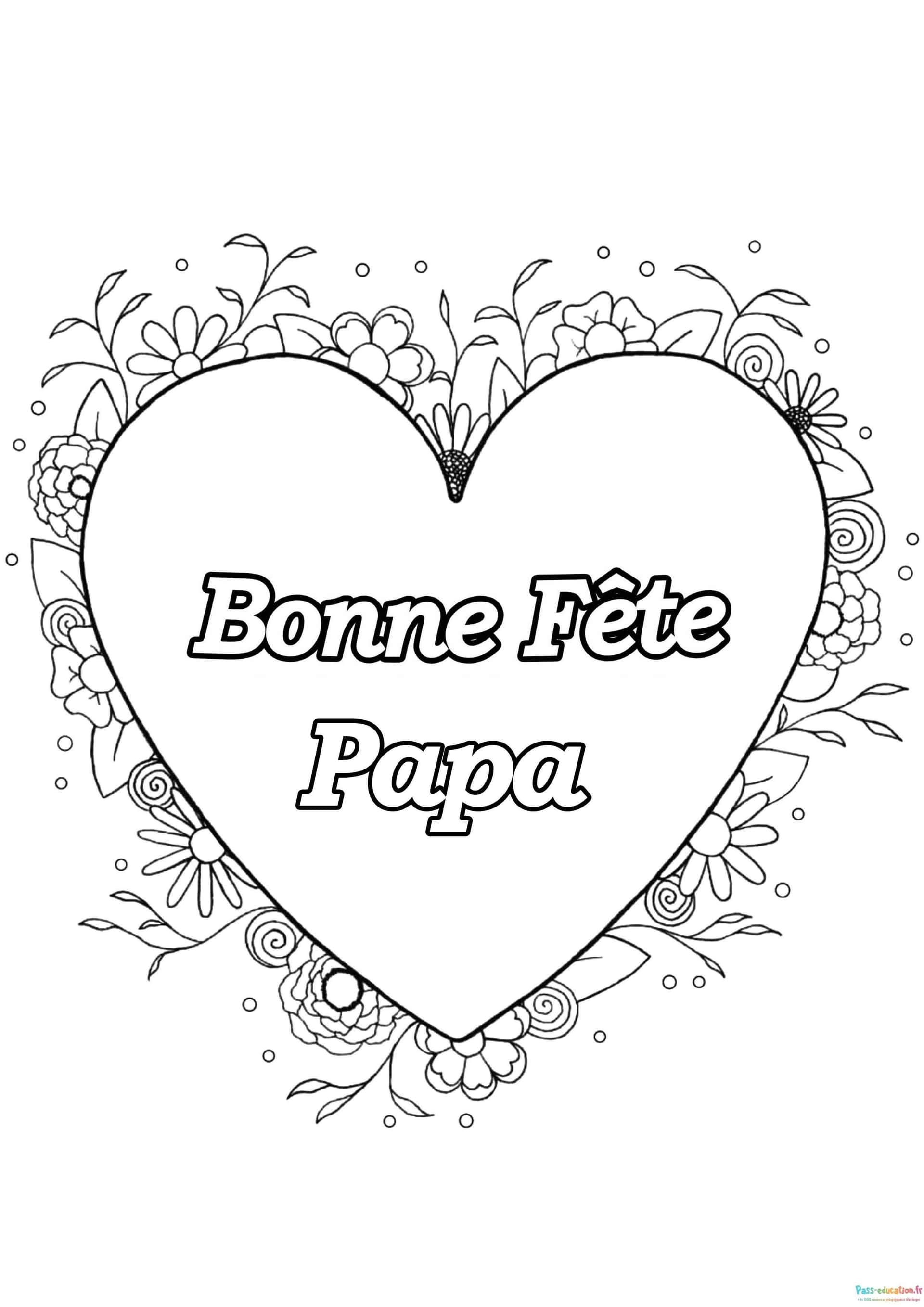 Coloriage Bonne Fête Papa à imprimer et colorier