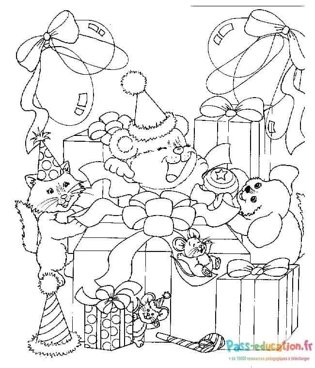 Coloriage Fête d'animaux à imprimer et colorier