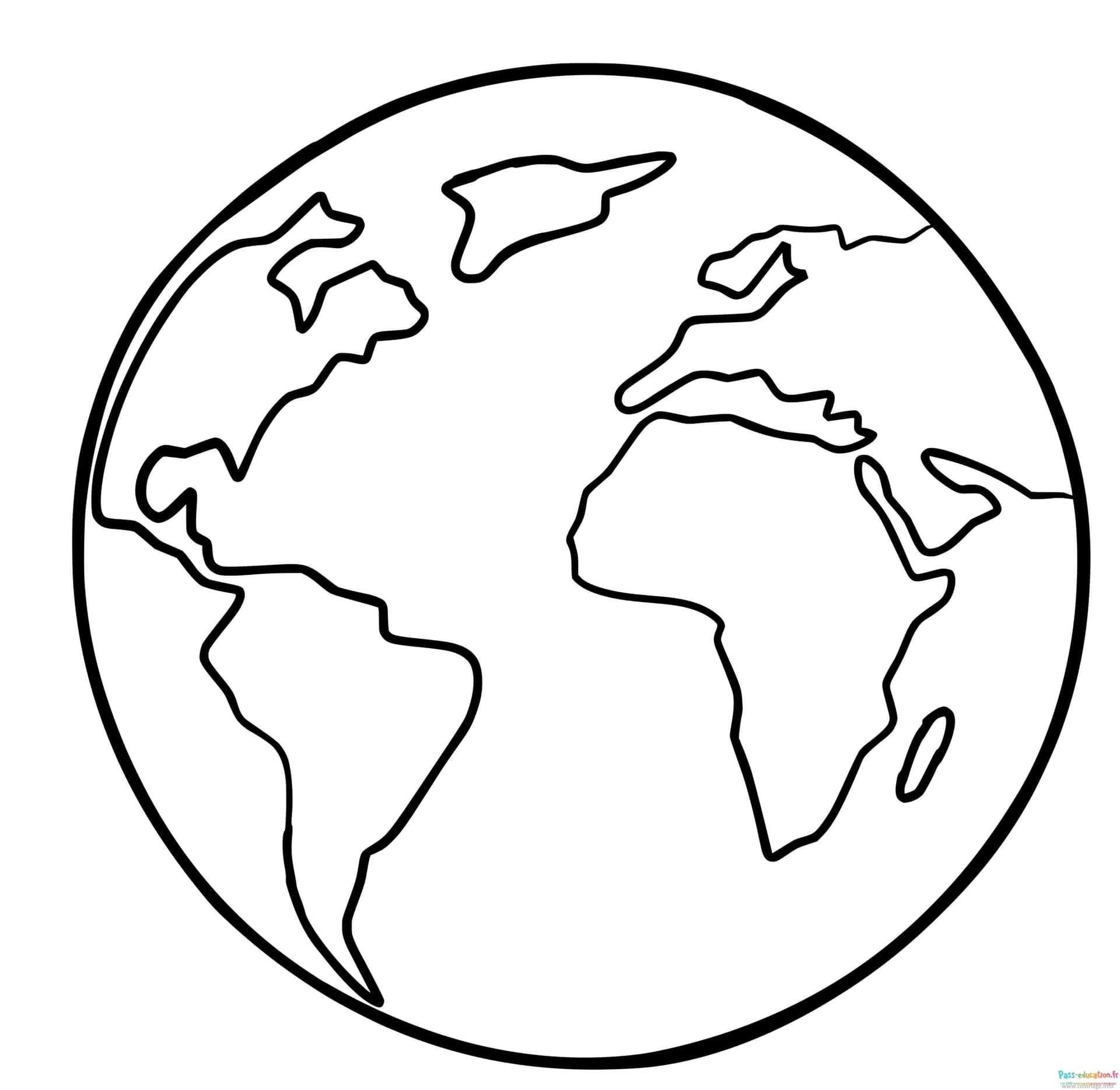 Coloriage Planète Terre à imprimer et colorier