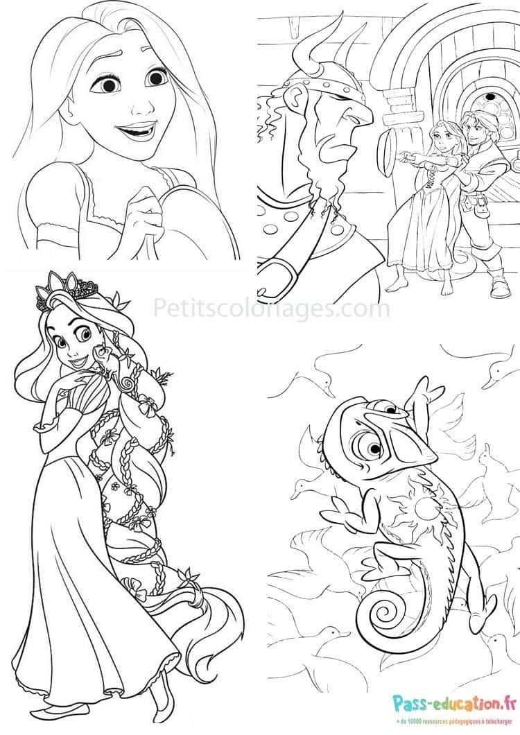 Coloriage Aventure de Raiponce à imprimer et colorier