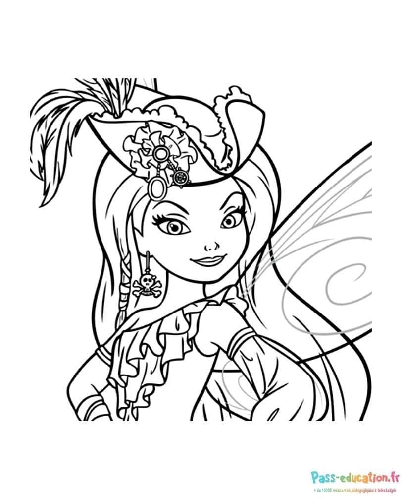 Coloriage Fée élégante à imprimer et colorier