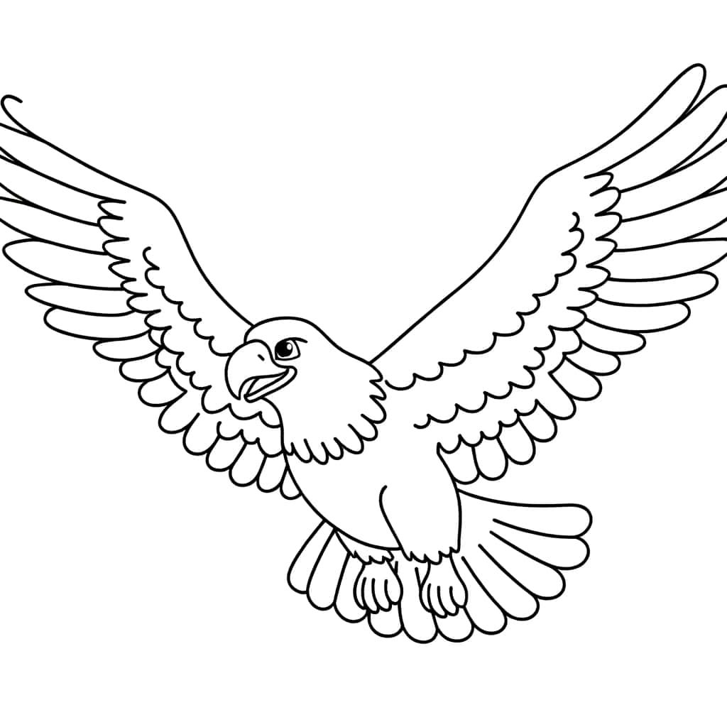 Coloriage Aigle en vol à imprimer et colorier