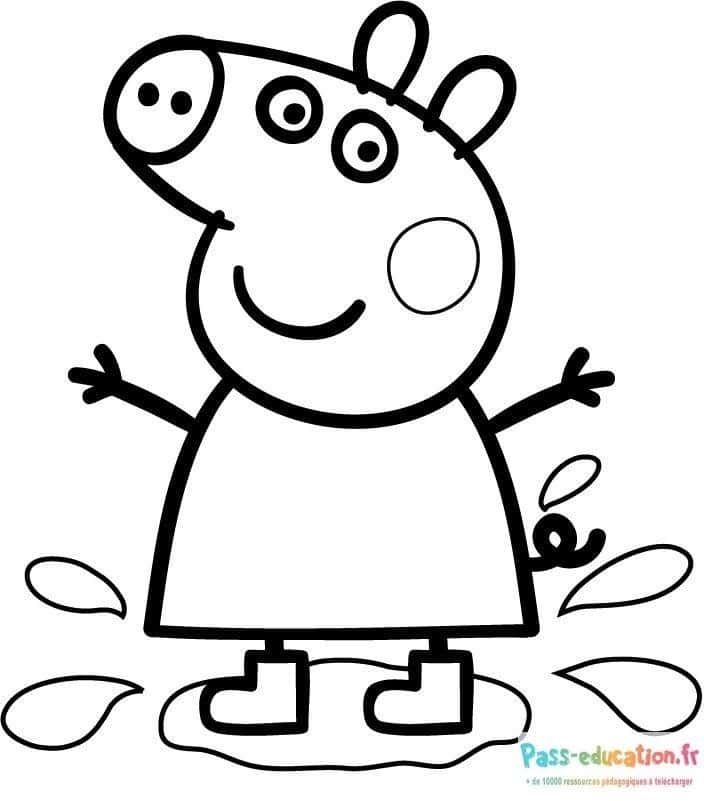 Coloriage Peppa Pig à imprimer et colorier