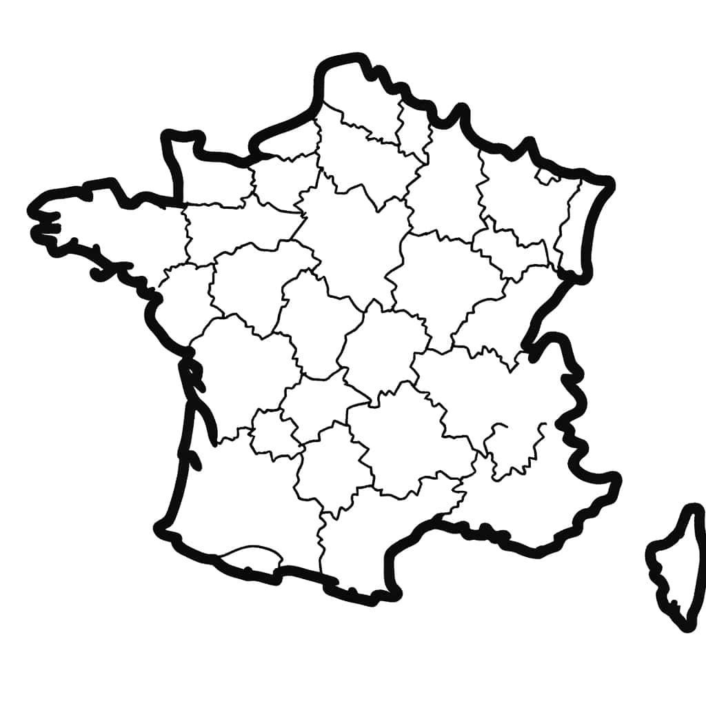Coloriage Carte de France à imprimer et colorier