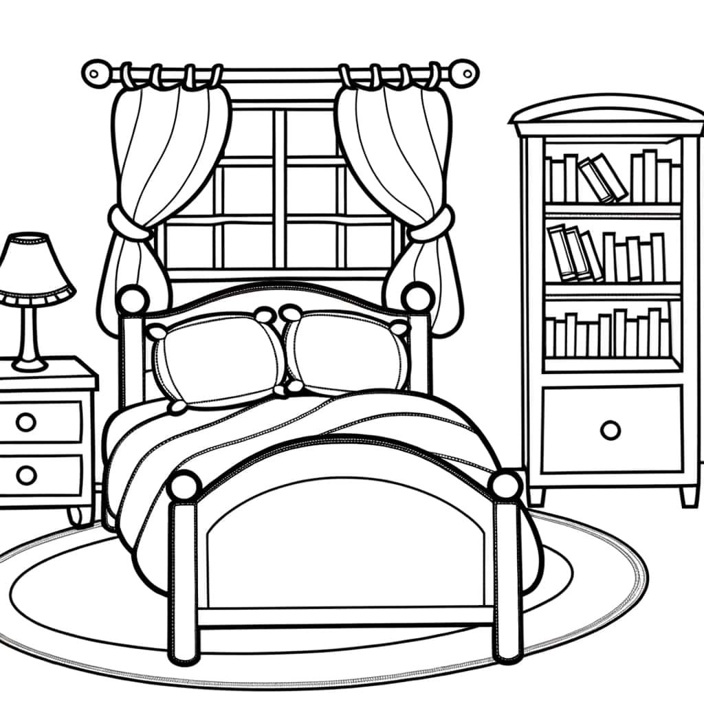 Coloriage Chambre confortable à imprimer et colorier