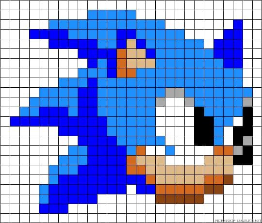 Coloriage Sonic en pixels à imprimer et colorier