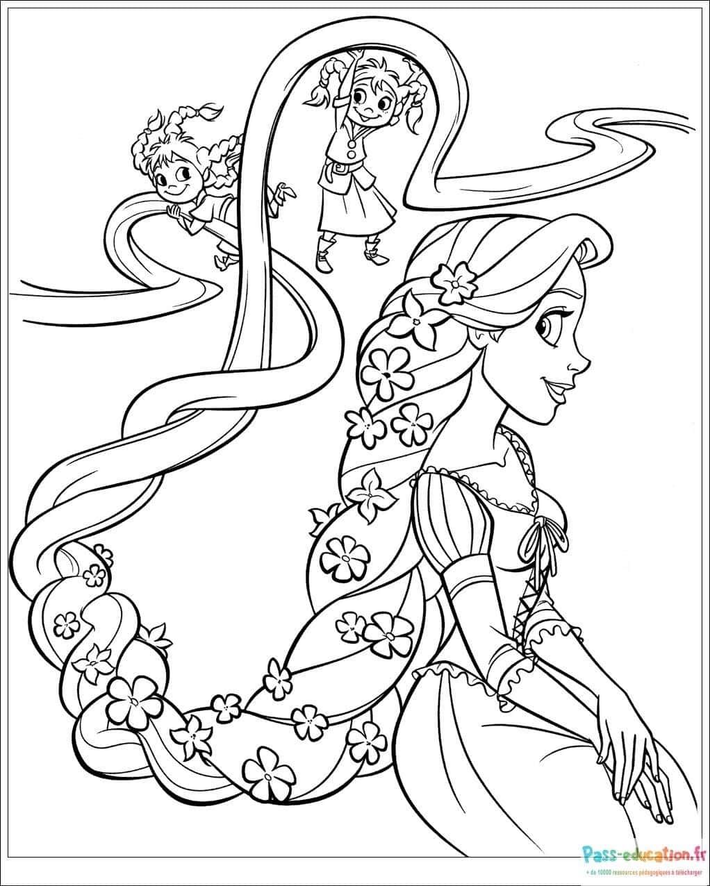 Coloriage Aventure de Raiponce à imprimer et colorier