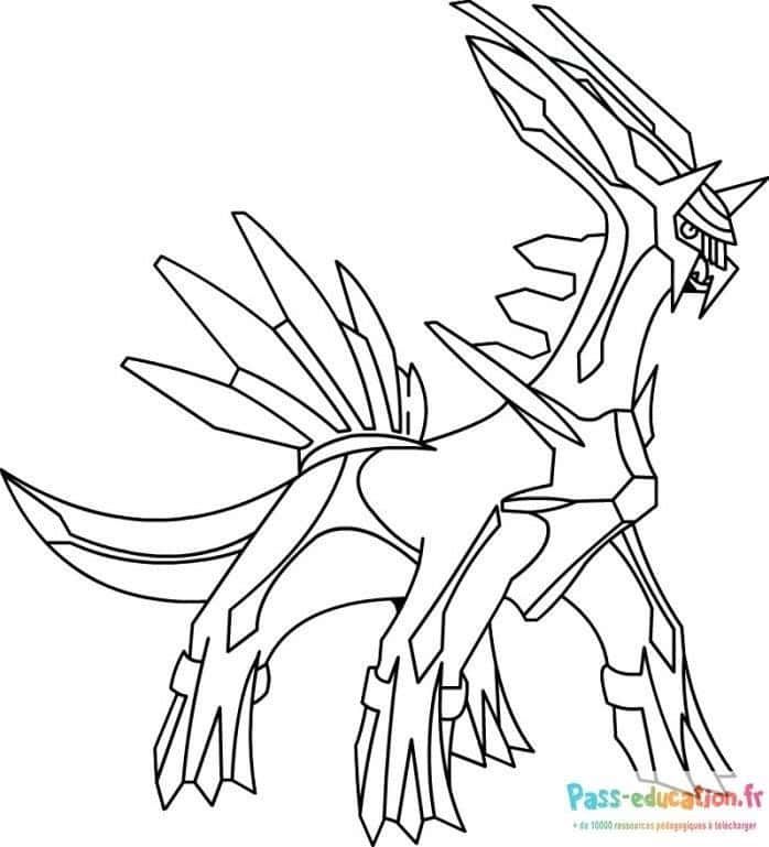 Coloriage Dessin Pokémon légendaire à imprimer et colorier