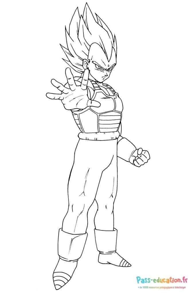 Coloriage Vegeta Super Saiyan à imprimer et colorier