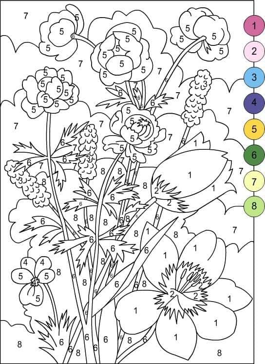 Coloriage Jardin fleuri à imprimer et colorier