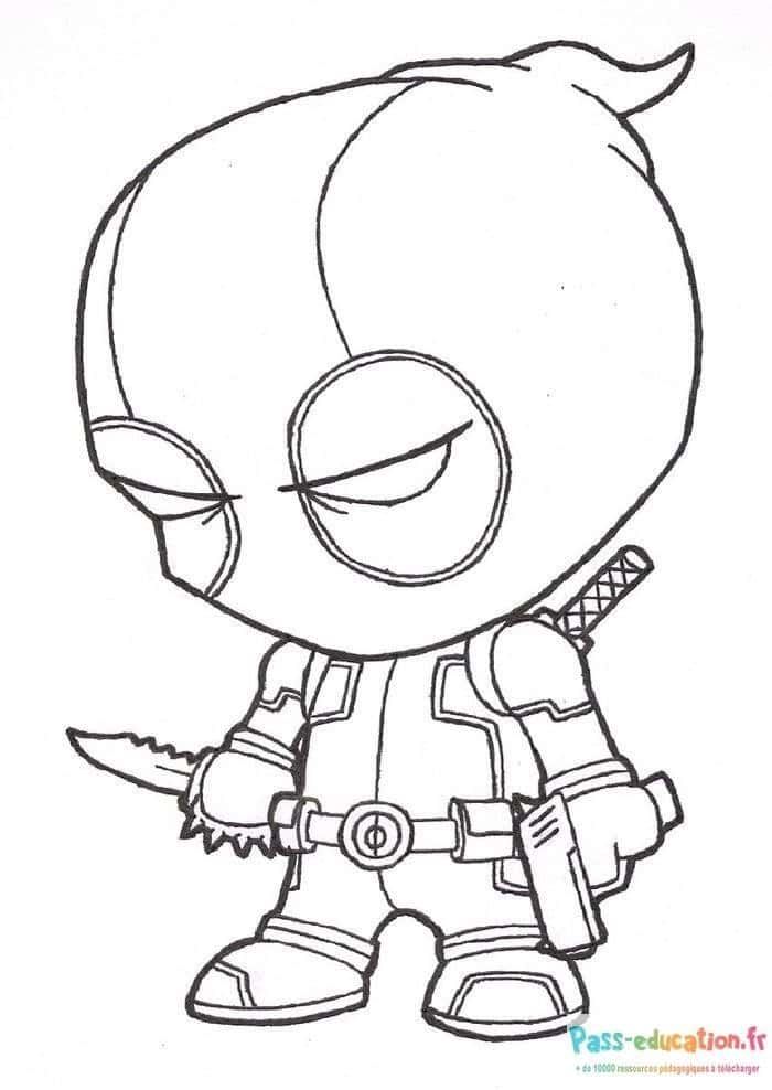 Coloriage Deadpool stylisé à imprimer et colorier
