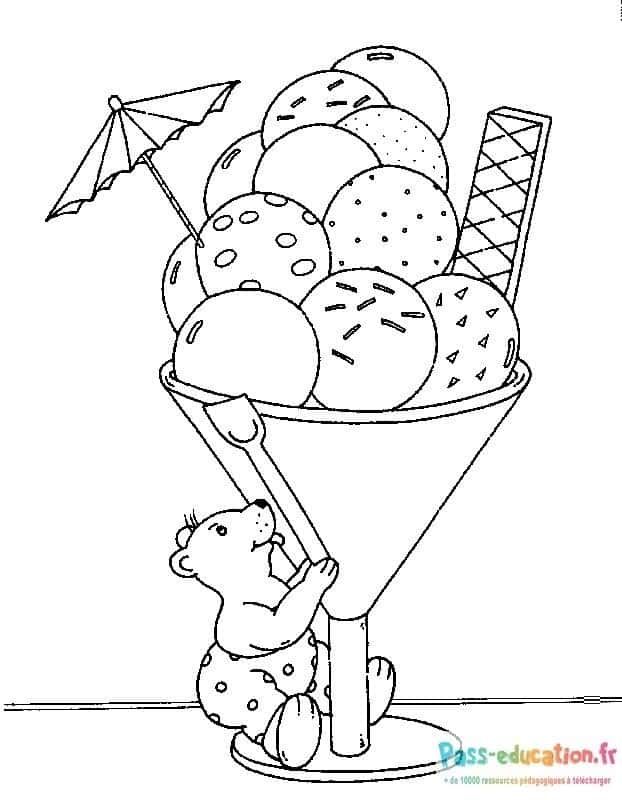 Coloriage Ourson gourmand à imprimer et colorier