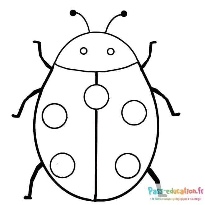 Coloriage Dame Coccinelle à imprimer et colorier