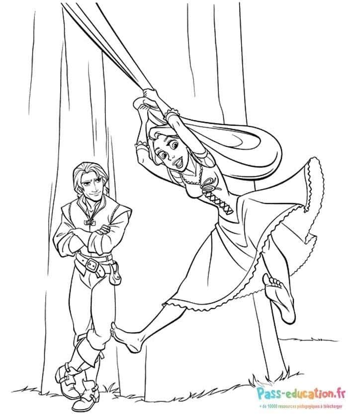 Coloriage Aventure de Raiponce à imprimer et colorier