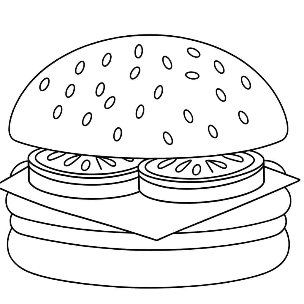 Coloriage Burger classique à imprimer et colorier