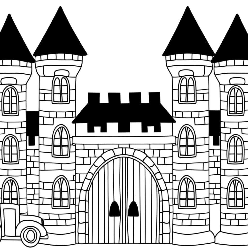 Coloriage Château fort à imprimer et colorier